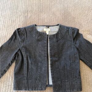 LOFT Heather Gray Denim Jacket - Soft Gray Tone